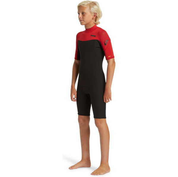 2026 Quiksilver Junior Everyday Sessions 2/2mm Rückenreißverschluss Shorty Neoprenanzug EQBW503025 - High Risk Red